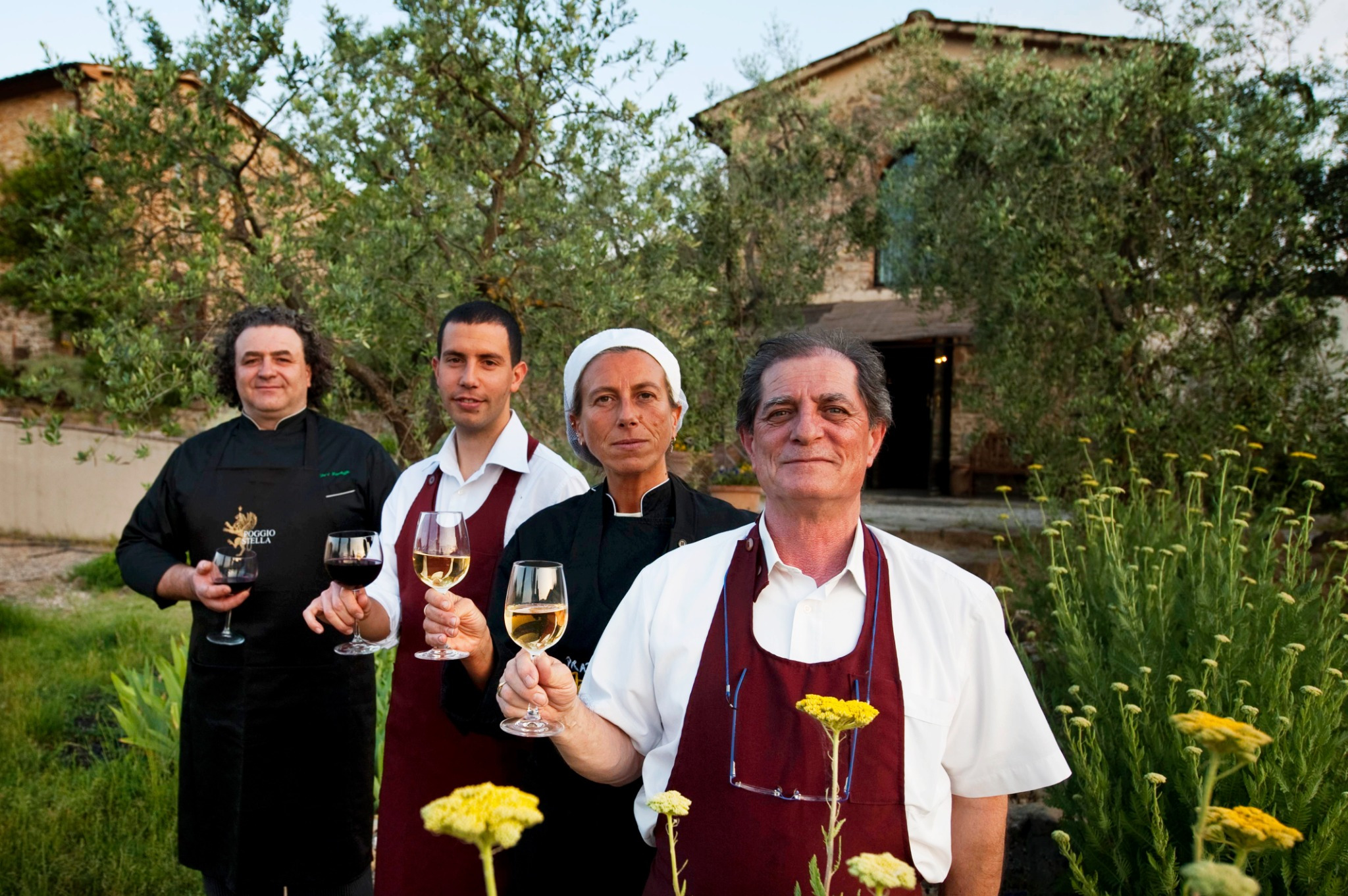 The people behind a hospitality business, together in their own place — the human face of a concept.