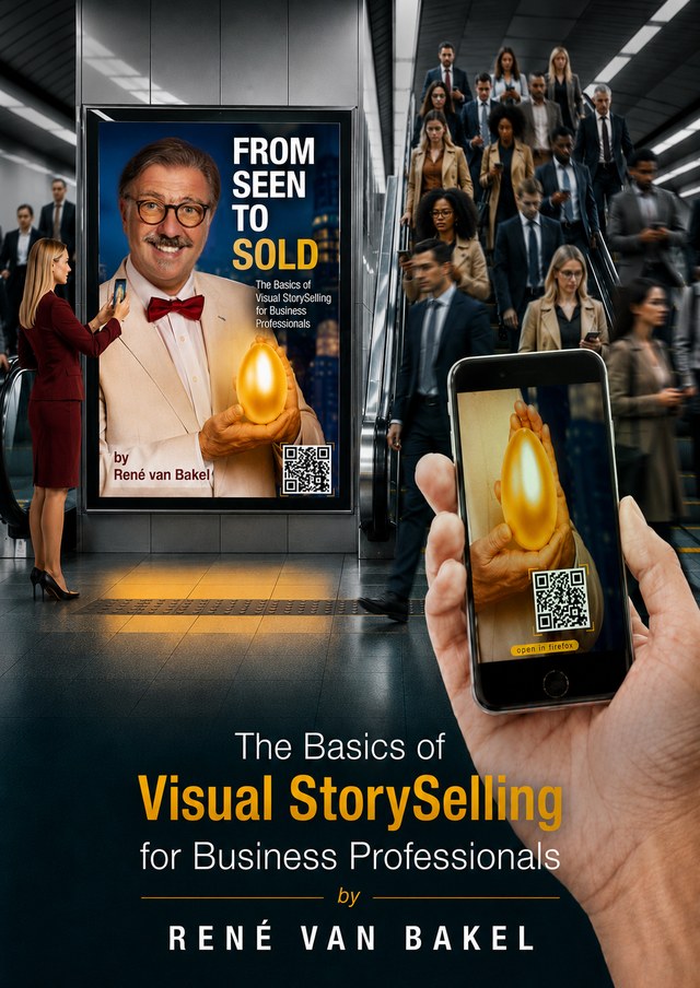 Cover of the forthcoming book From Seen to Sold by René van Bakel.